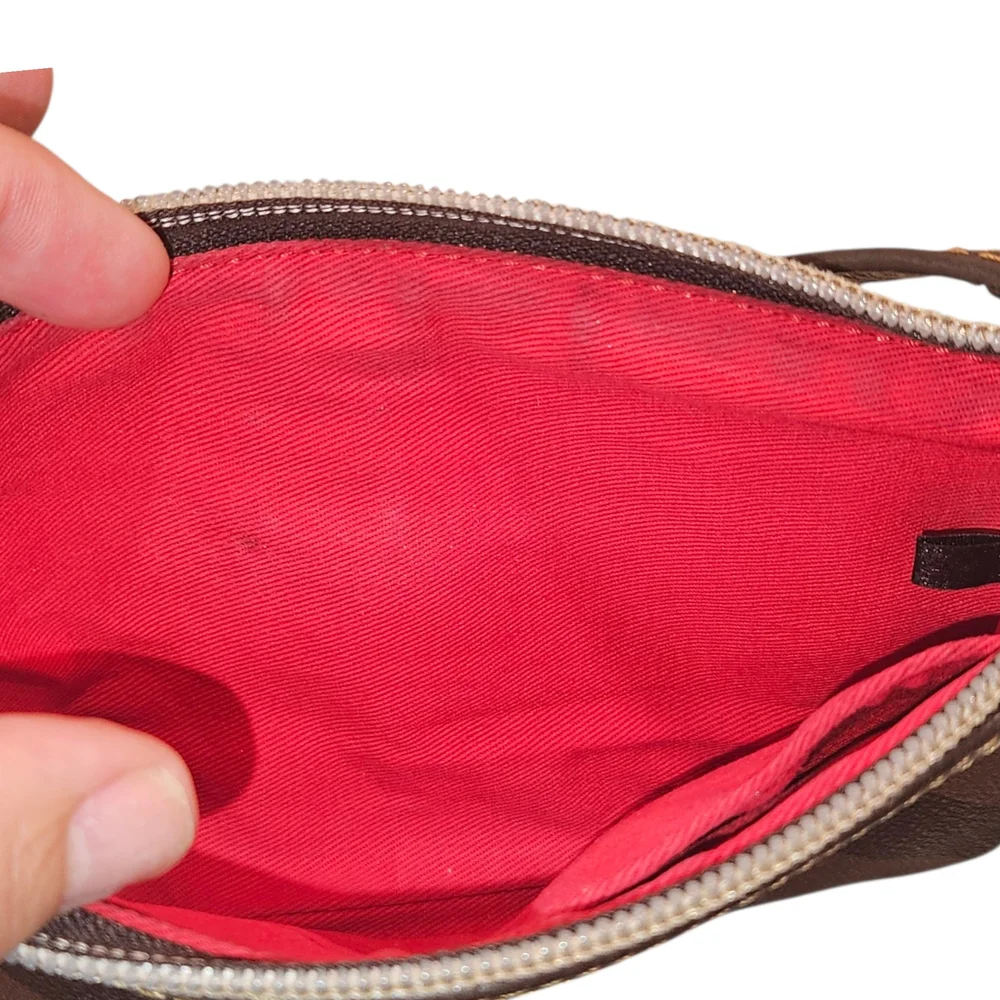 Dooney & Bourke Brown Chevron Wristlet - Picture 7 of 9